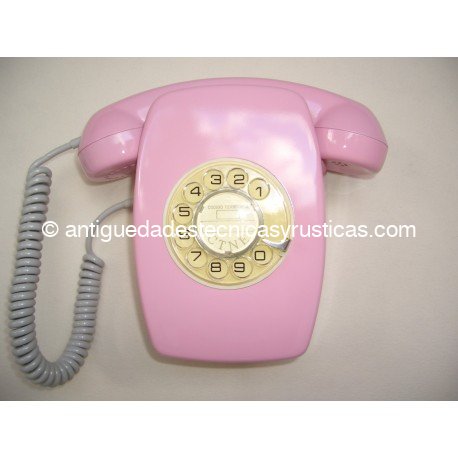 TELEFONO HERALDO ROSA ESPAÑOL AÑOS 70 PARED
