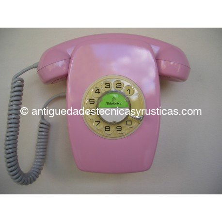 TELEFONO HERALDO ROSA ESPAÑOL AÑOS 70 PARED