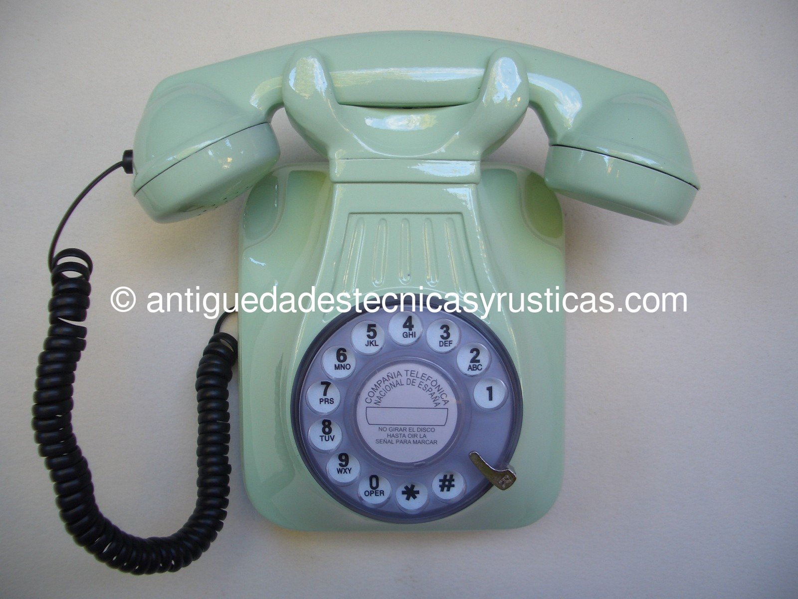 Telefono antiguo verde para pared - Prop Art