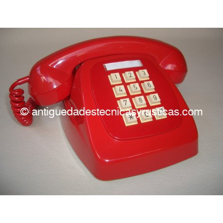 TELEFONO ROJO ESPAÑOL TECLADO AÑOS 70 