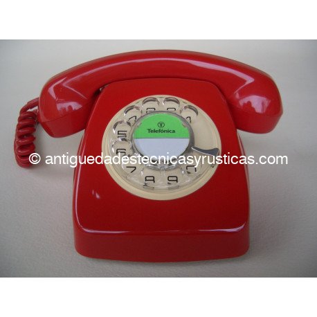 TELEFONO ANTIGUO HERALDO ROJO ESPAÑOL AÑOS 70