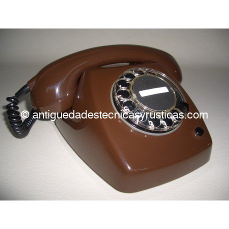 TELEFONO ANTIGUO MARRON CHOCOLATE AÑOS 70 