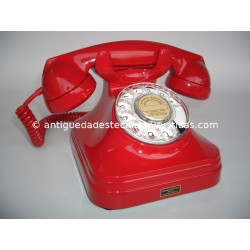TELEFONO ESPAÑOL AÑOS 50 LACADO EN ROJO